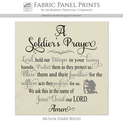 Patriotic Quilt - A Soldier's Prayer, Americana Fabric, Veteran Gift, Military, Retired, VA, Quilting, Crafts, Cotton