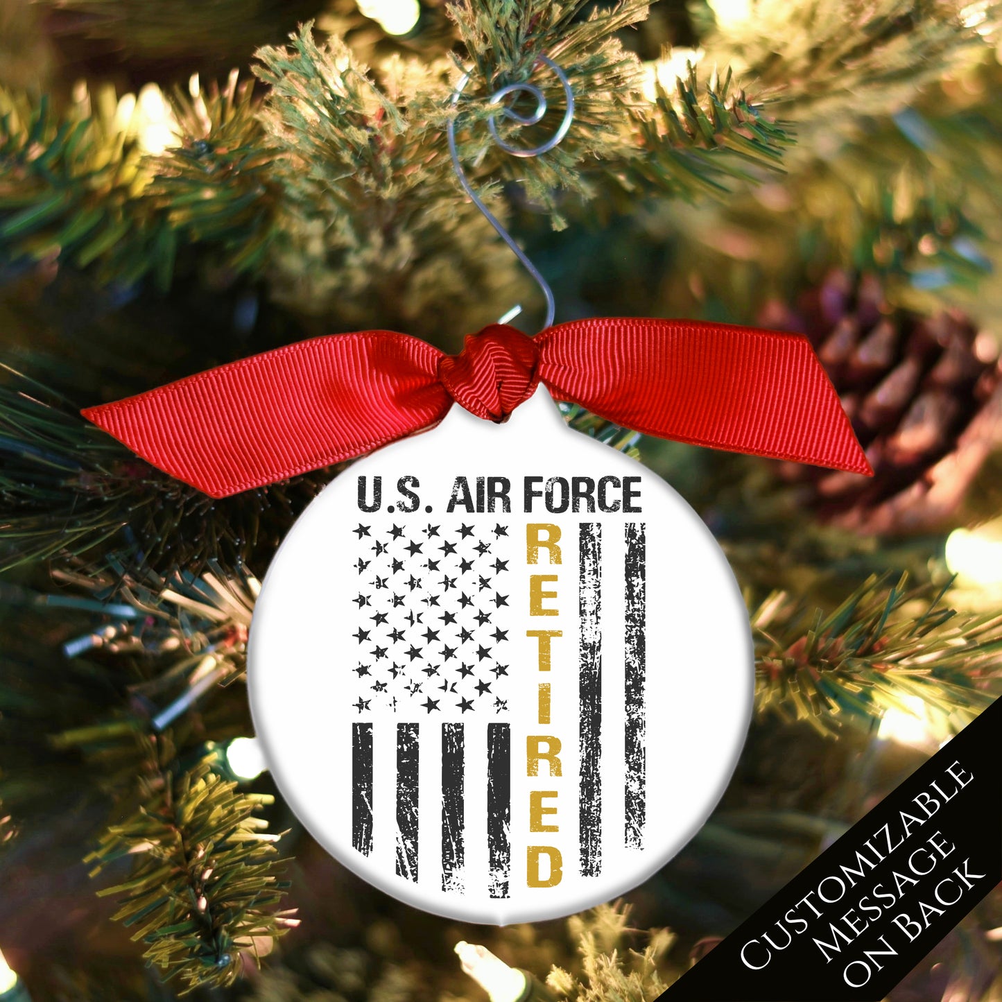 Air Force Ornament - Military, Christmas, Veteran, USAF, Retired, Gift