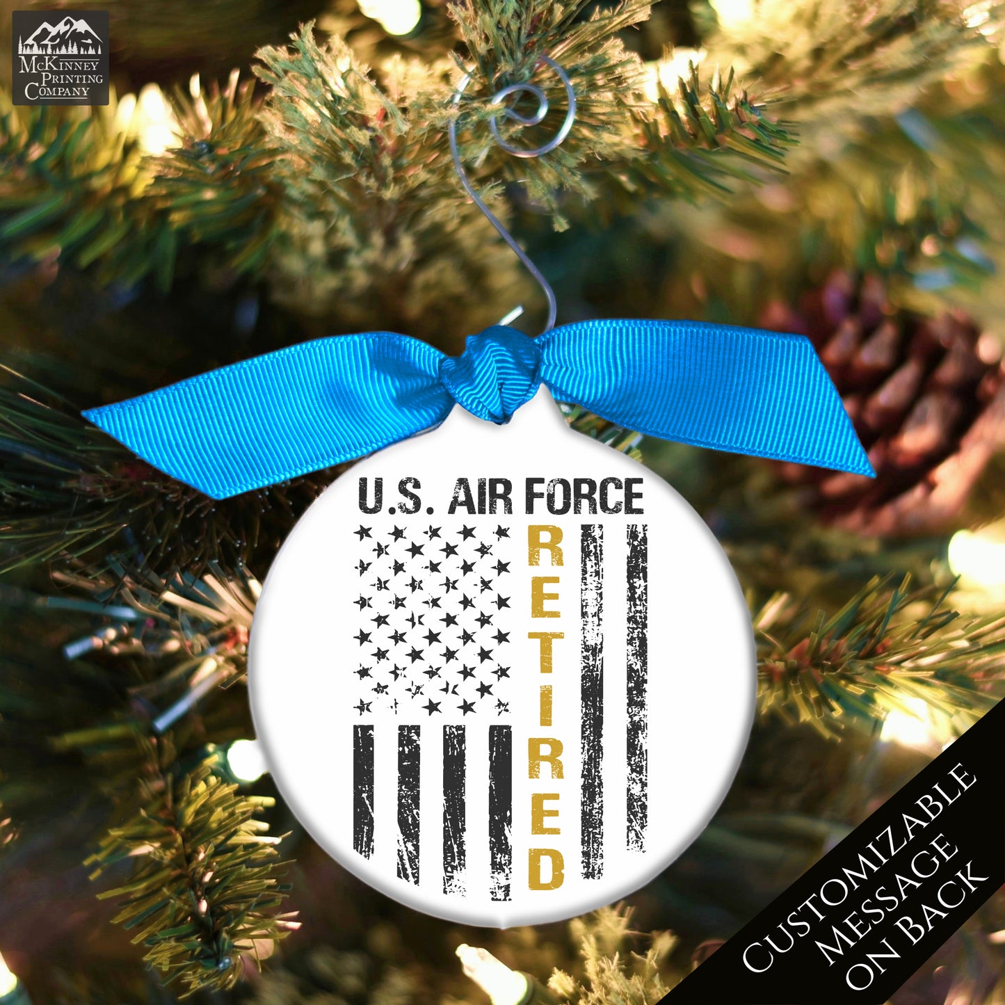 Air Force Ornament - Military, Christmas, Veteran, USAF, Retired, Gift