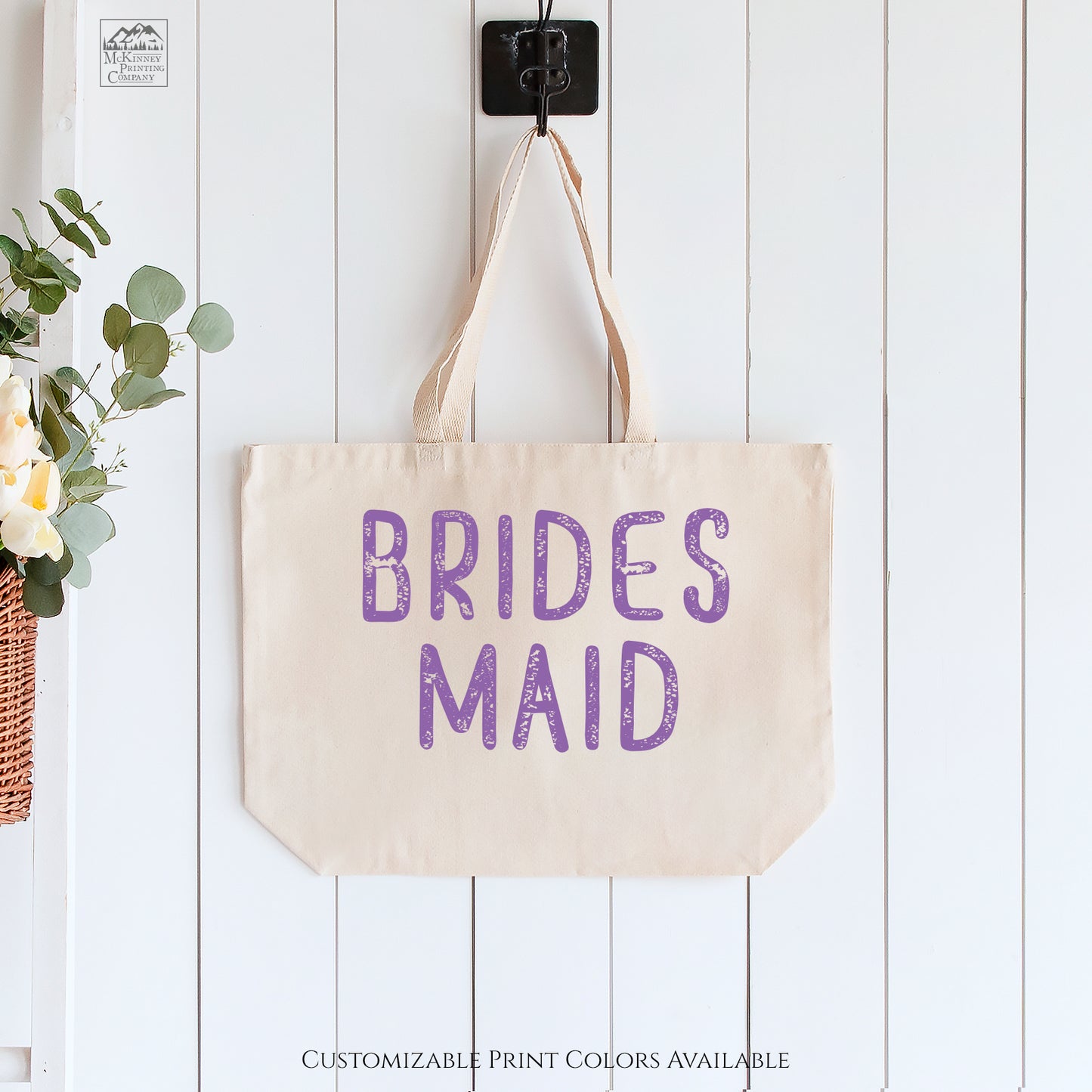 Bridesmaid Tote, Bachelorette Travel Tote, Canvas Tote Bag with Zipper, Large