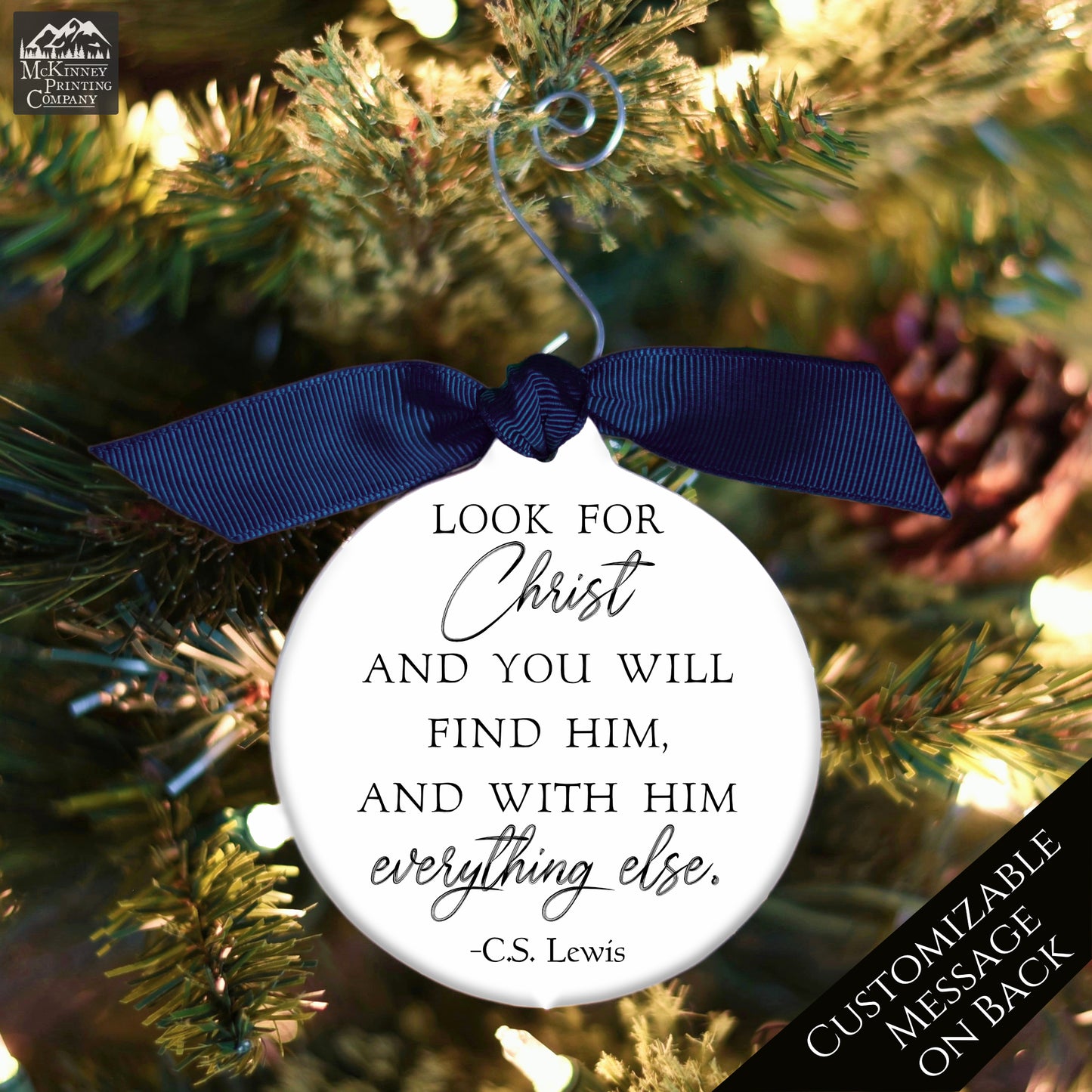 CS Lewis Print - Christmas Ornament, Quote, Christian Gift, Saying