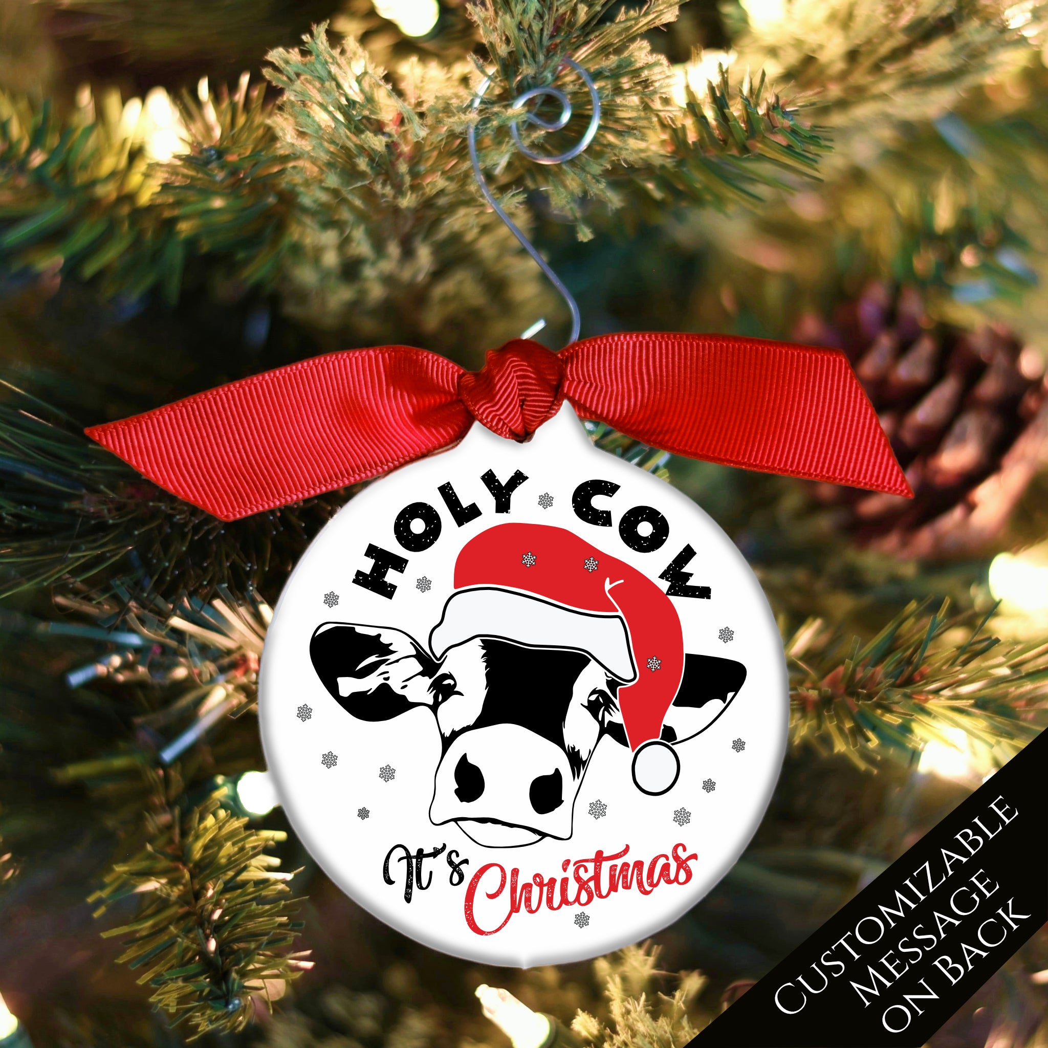 Unique Wholesale Personalize Christmas shops Gift Decorations Cow with Black Clothes S