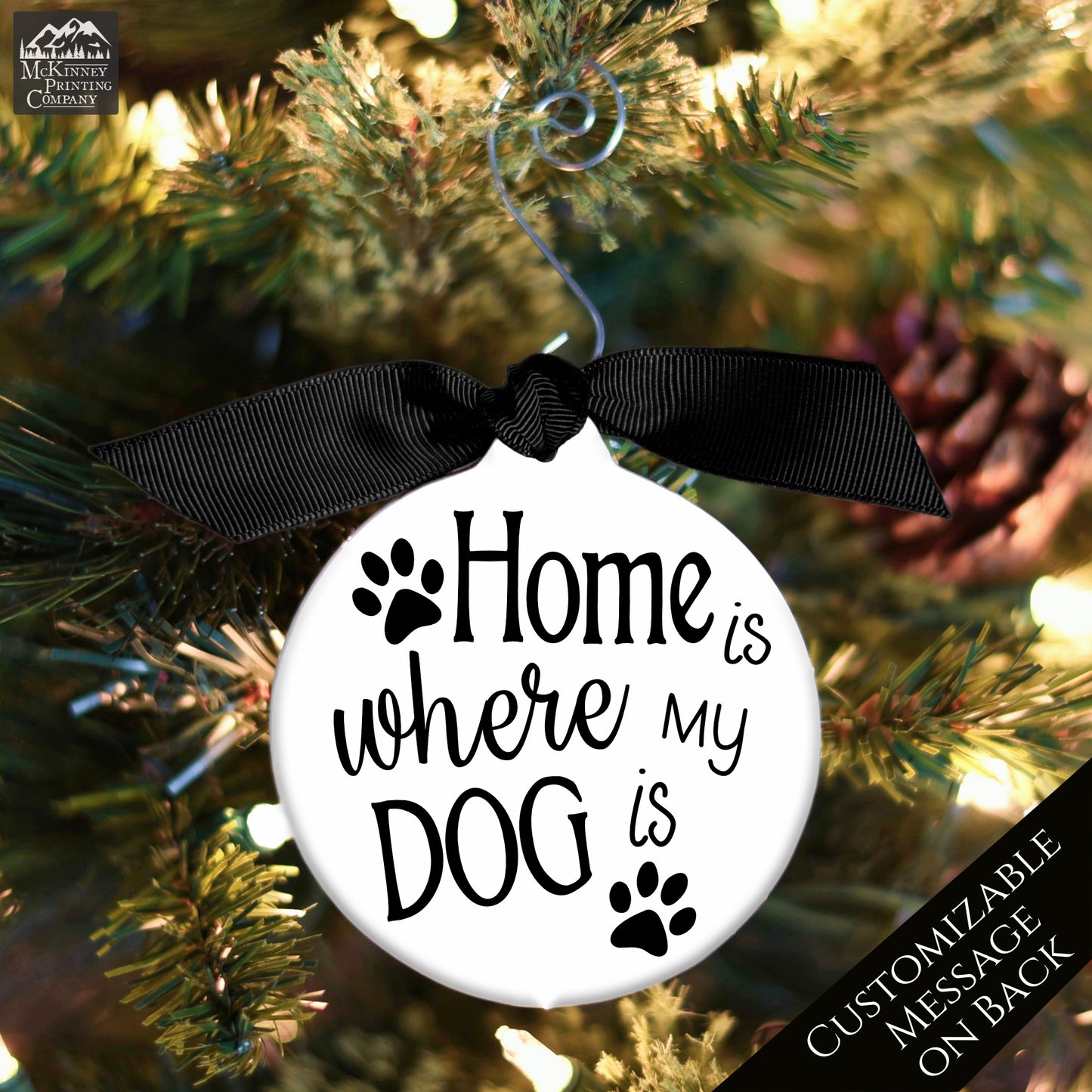 Dog Ornament - Pet, Christmas Gift, Tree Décor, Custom Gift, Ceramic