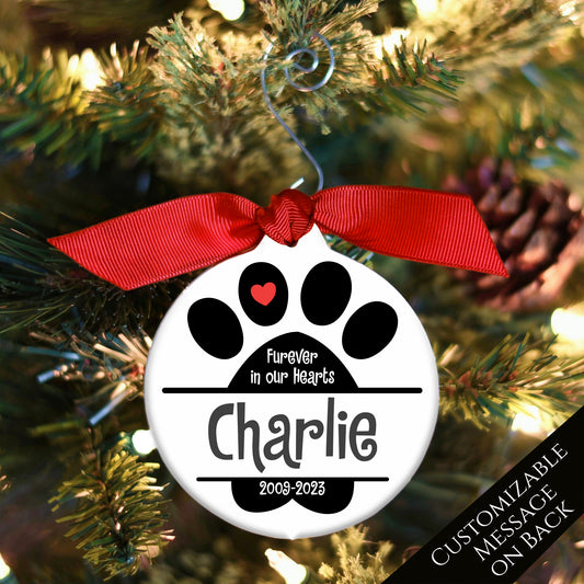 Pet Memorial Gift - Custom Ornament, Dog, Cat, Christmas, Xmas