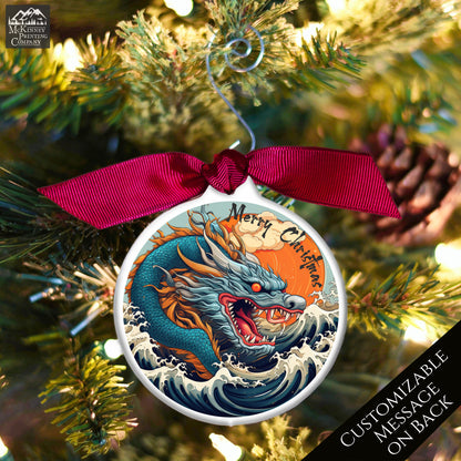 Dragon Ornament - The Great Wave, Japanese Gift, Christmas, Japan, Art