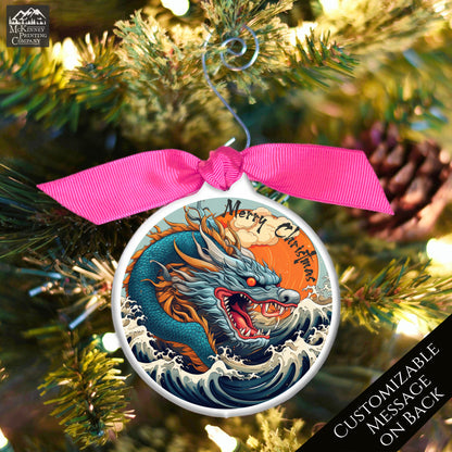 Dragon Ornament - The Great Wave, Japanese Gift, Christmas, Japan, Art