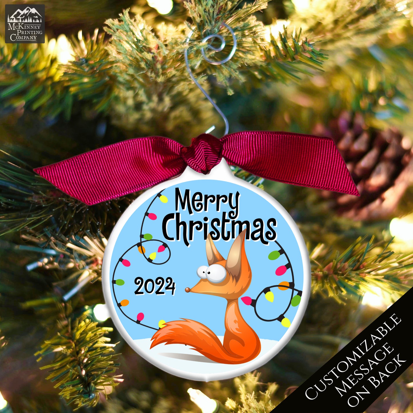 Fox Ornament - Fox Christmas Decorations,  Custom Ornament, Baby Boy, Toddler, Bauble