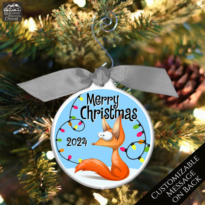 Fox Ornament - Fox Christmas Decorations,  Custom Ornament, Baby Boy, Toddler, Bauble