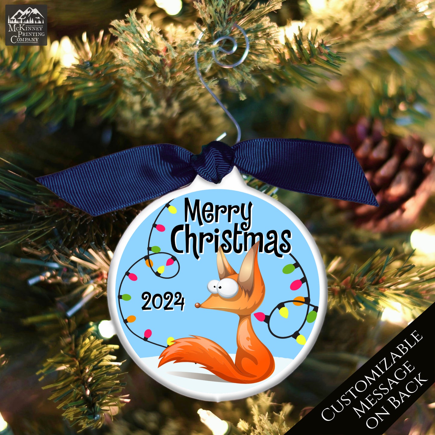 Fox Ornament - Fox Christmas Decorations,  Custom Ornament, Baby Boy, Toddler, Bauble