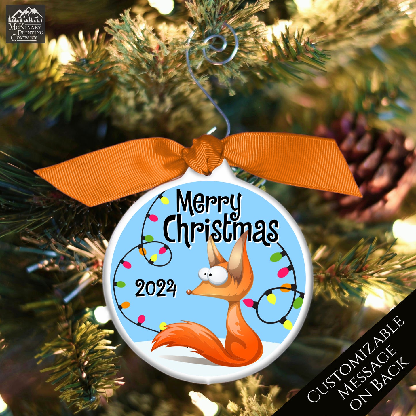 Fox Ornament - Fox Christmas Decorations,  Custom Ornament, Baby Boy, Toddler, Bauble