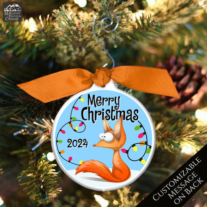 Fox Ornament - Fox Christmas Decorations,  Custom Ornament, Baby Boy, Toddler, Bauble