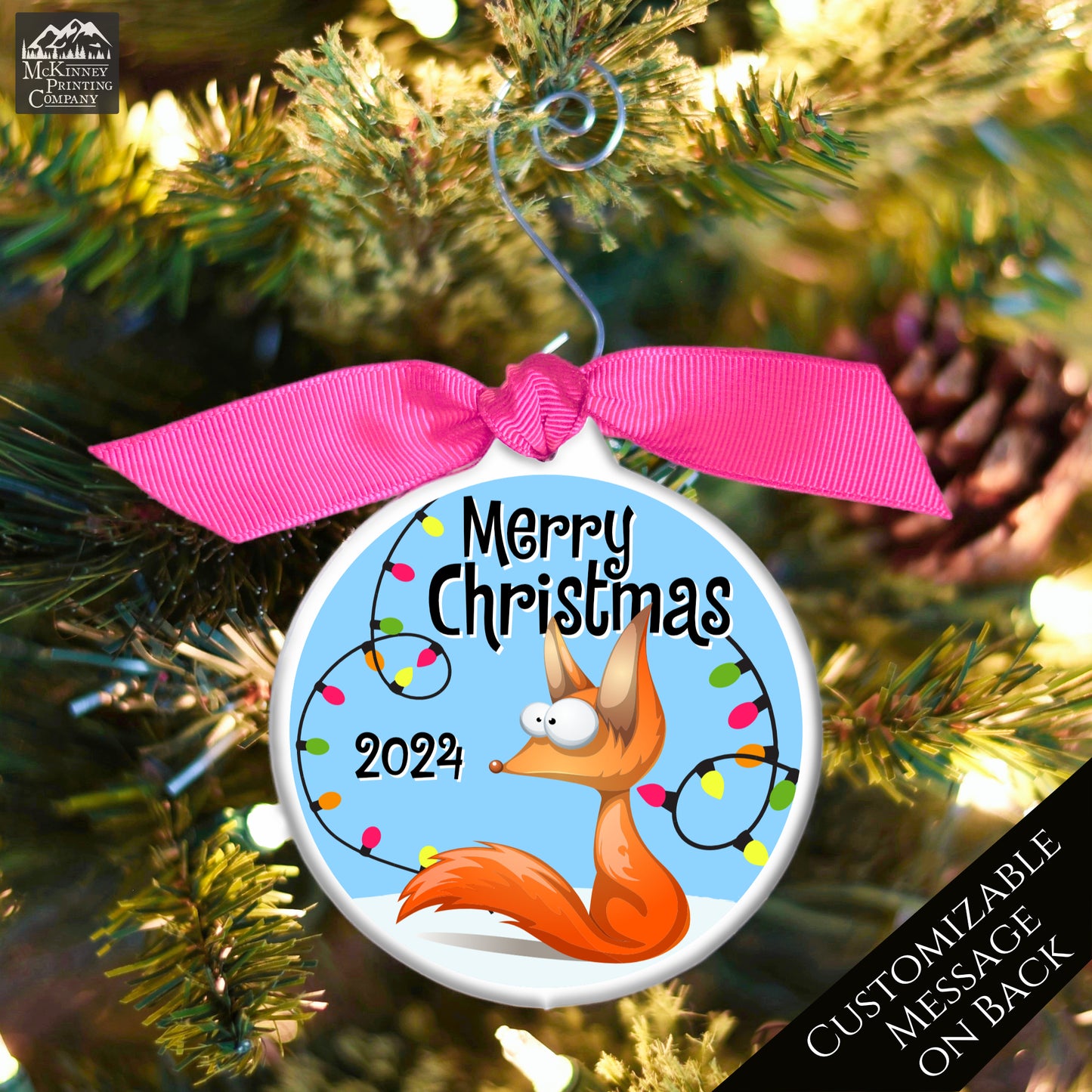 Fox Ornament - Fox Christmas Decorations,  Custom Ornament, Baby Boy, Toddler, Bauble