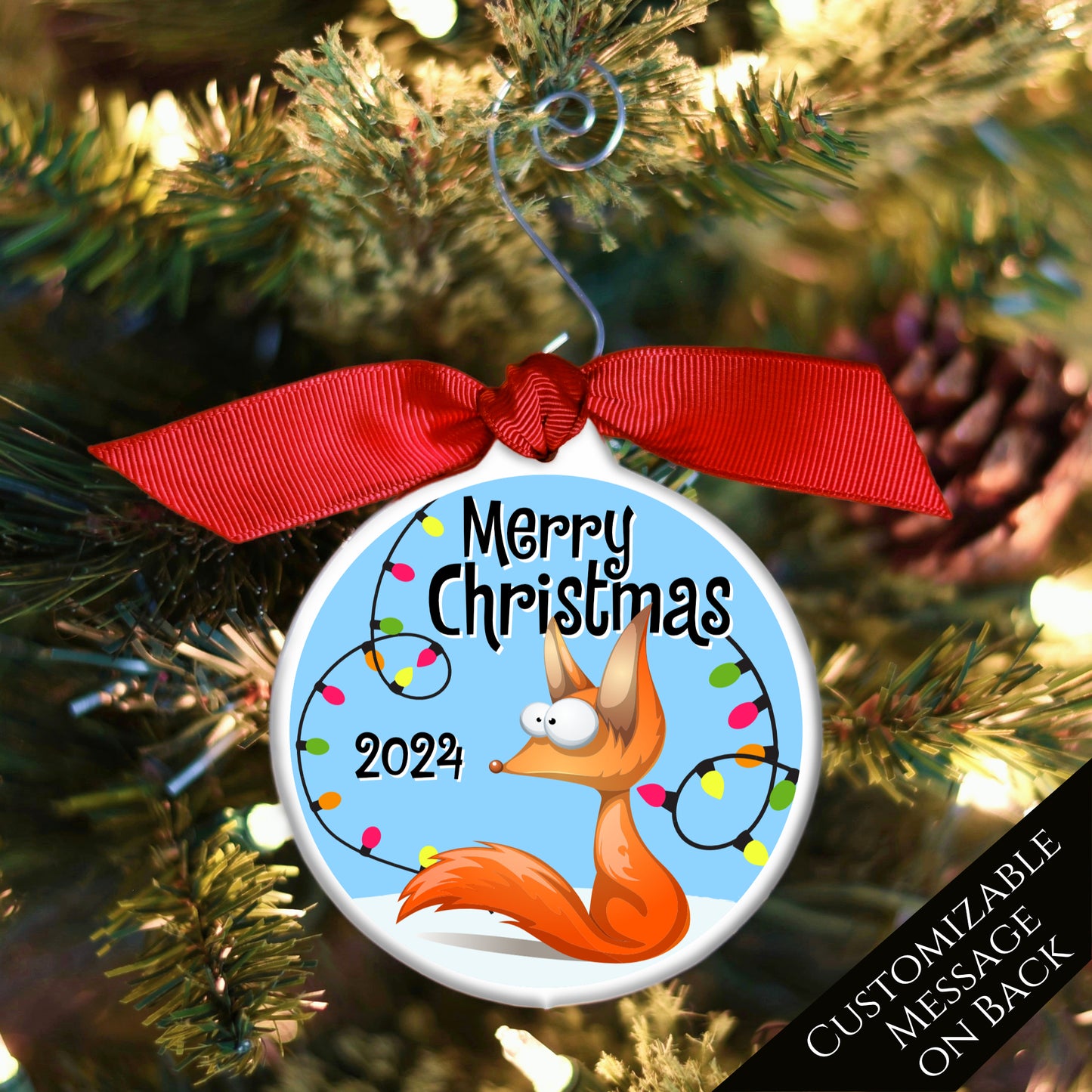 Fox Ornament - Fox Christmas Decorations,  Custom Ornament, Baby Boy, Toddler, Bauble