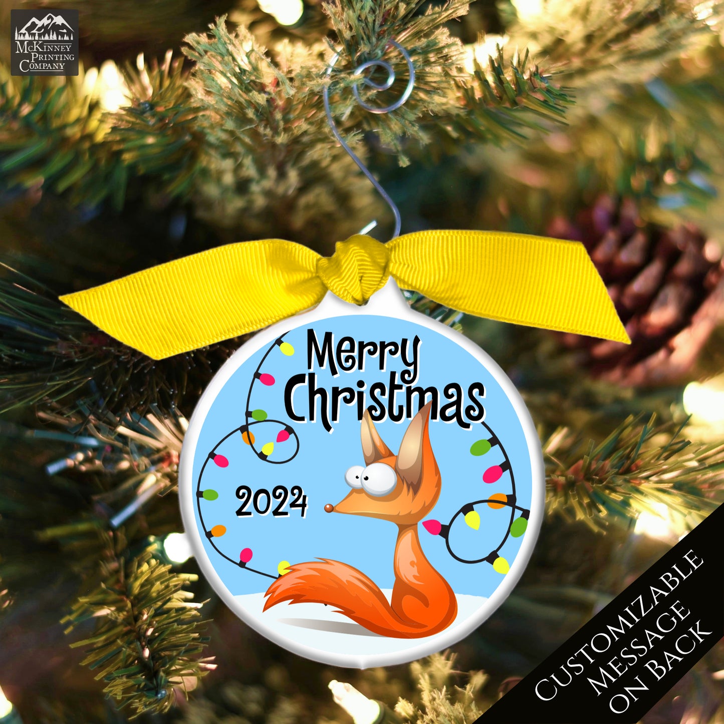 Fox Ornament - Fox Christmas Decorations,  Custom Ornament, Baby Boy, Toddler, Bauble