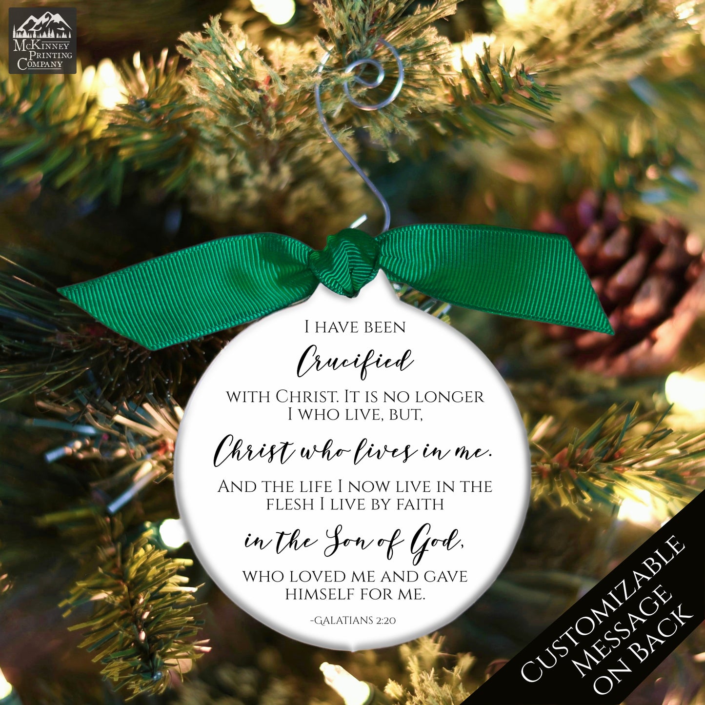 Galatians 2 20 - Bible Verse Ornament, Christmas, Christian Gift