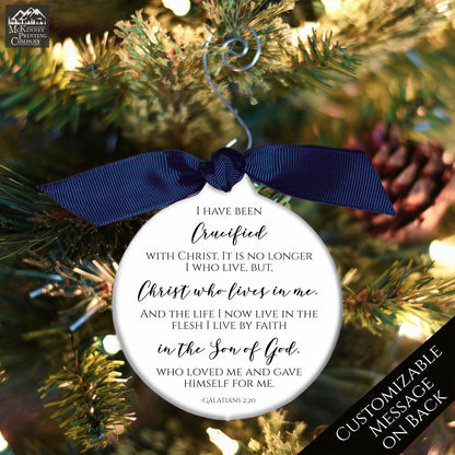 Galatians 2 20 - Bible Verse Ornament, Christmas, Christian Gift