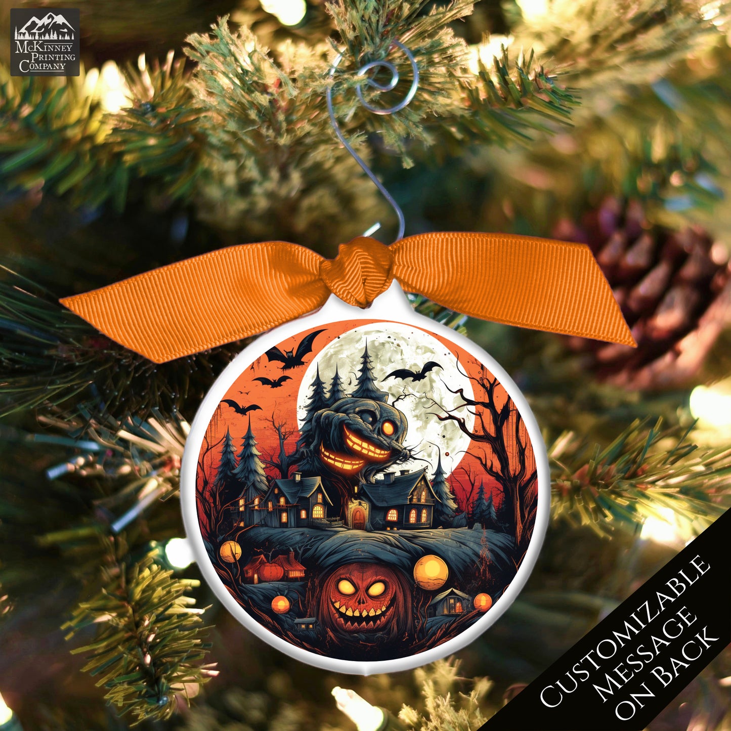 Horror Christmas Ornament - Halloween, Pumpkin, Custom Gift