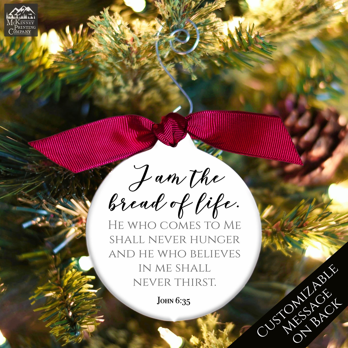 Bread of Life - Christmas Ornament, John 6 35, Religious Gift, Baptism