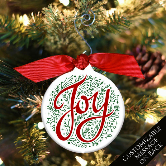 Joy Christmas Ornament - Custom, Personalized, Neighbor, Friend Gift