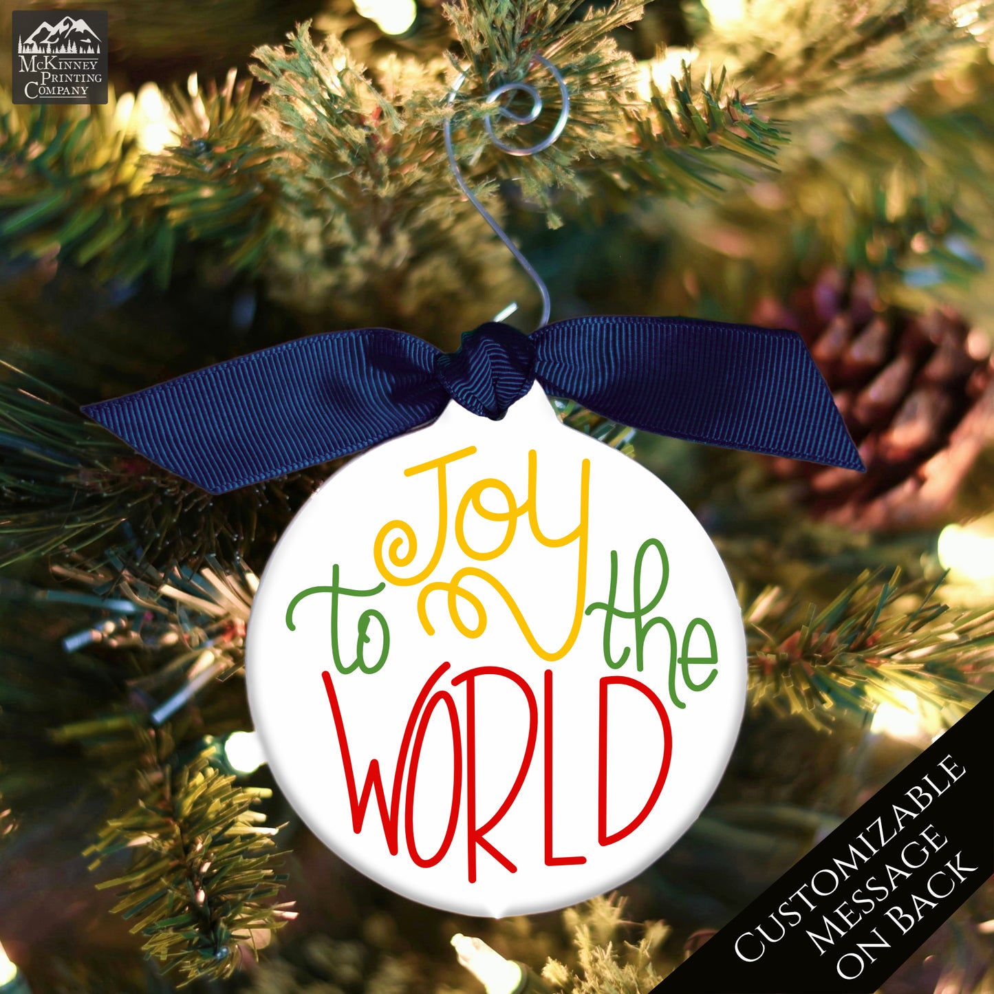 Joy to the World - Joy Christmas Ornament, Custom, Personalized Gift