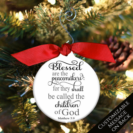 Blessed are the Peacemakers - Christmas Ornament, Police, Matthew 5:9