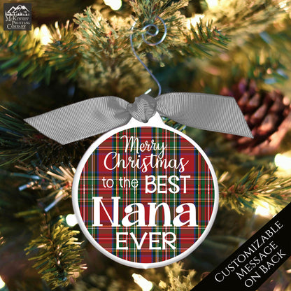 Nana Ornament - Christmas Tree Decor, Grandma Gift, Bauble - Custom Message