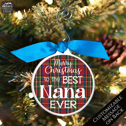 Nana Ornament - Christmas Tree Decor, Grandma Gift, Bauble - Custom Message