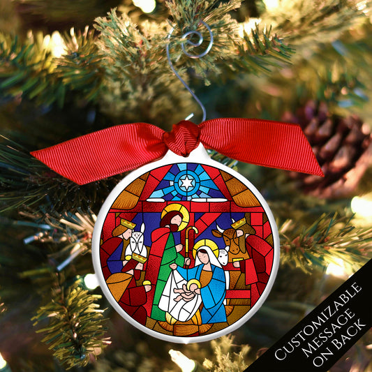 Holy Family Ornament - Nativity Ornament, Christmas Gift, Manger