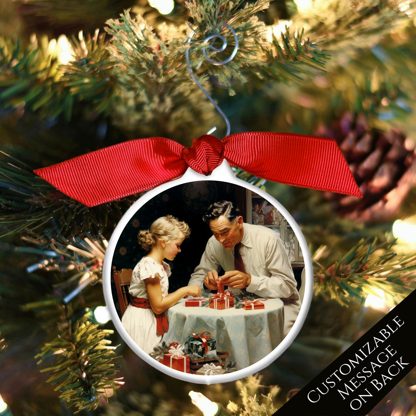 Norman Rockwell, Style - Mid Century Christmas Ornaments, Collectable