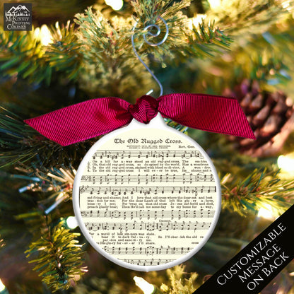 Old Rugged Cross - Christmas Ornament, Lyrics, Vintage Sheet Music