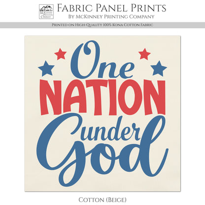 Patriotic Fabric - One Nation Under God, USA, Military, Veteran, Quilting, Quilts of Valor, Cotton, Red White and Blue