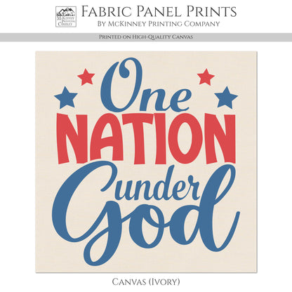 Patriotic Fabric - One Nation Under God, USA, Military, Veteran, Quilting, Quilts of Valor, Cotton, Red White and Blue