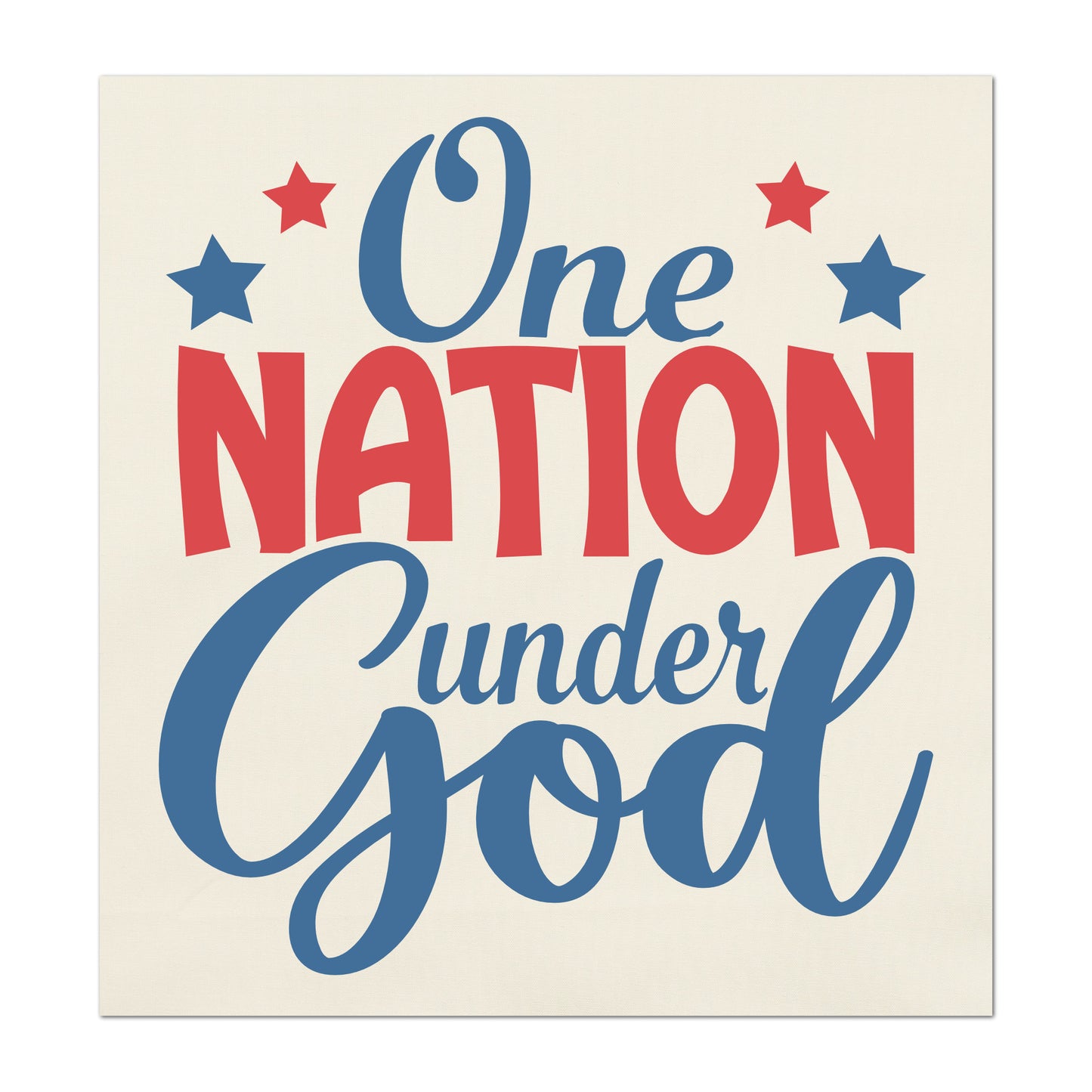 Patriotic Fabric - One Nation Under God, USA, Military, Veteran, Quilting, Quilts of Valor, Cotton, Red White and Blue