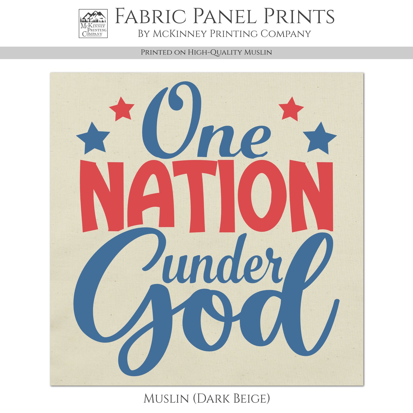 Patriotic Fabric - One Nation Under God, USA, Military, Veteran, Quilting, Quilts of Valor, Cotton, Red White and Blue