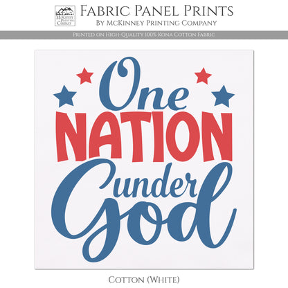 Patriotic Fabric - One Nation Under God, USA, Military, Veteran, Quilting, Quilts of Valor, Cotton, Red White and Blue