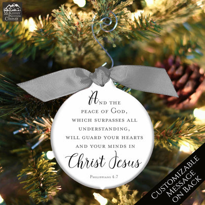 Philippians 4 7 - Christmas Ornament, Peace of God, Bible Verse