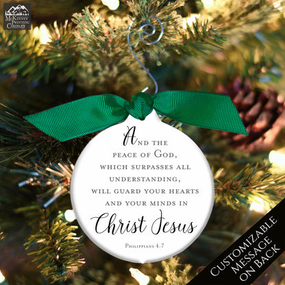 Philippians 4 7 - Christmas Ornament, Peace of God, Bible Verse