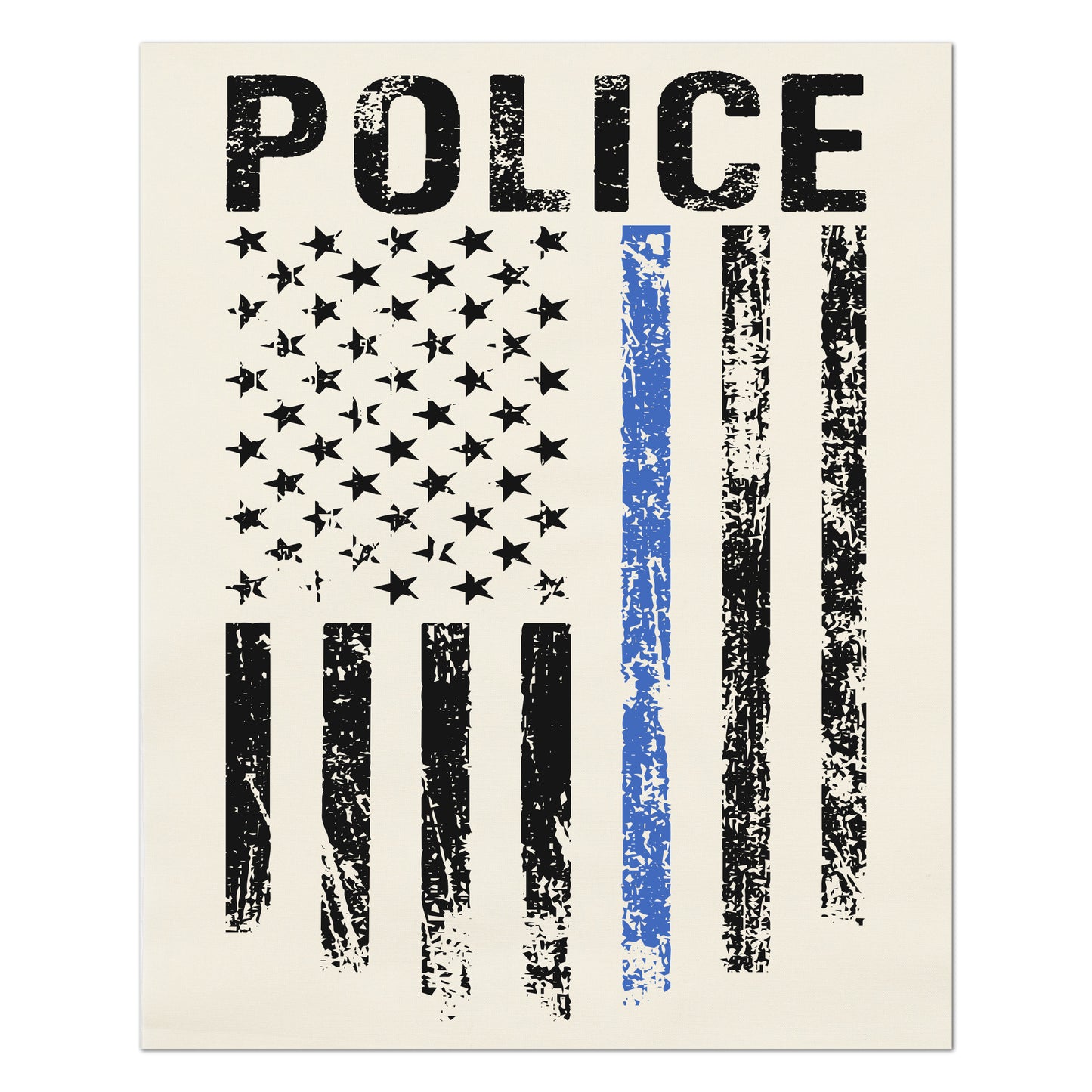 Thin Blue Line - Police Fabric, Patriotic, Retired, Officer, Law Enforcement, Flag, Memorial, Quilting, Crafts, Quilts of Valor