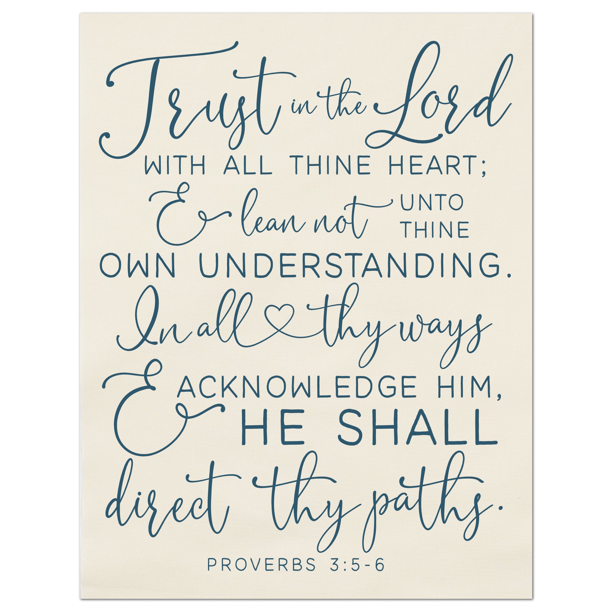 Trust In The Lord - Religious Fabric, Proverbs 3:5-6, Christian, Bible ...