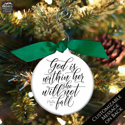 God is Within Her - Christian Ornaments, Scripture, Woman, Psalm 46:5