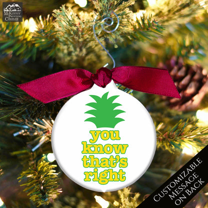 Psych TV Show - Christmas Ornament, Pineapple, Shawn, Gus, Quote