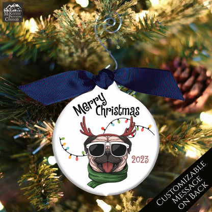 Pug Ornament - Dog Gift, Custom, Christmas, Funny, Dog Lover Gift