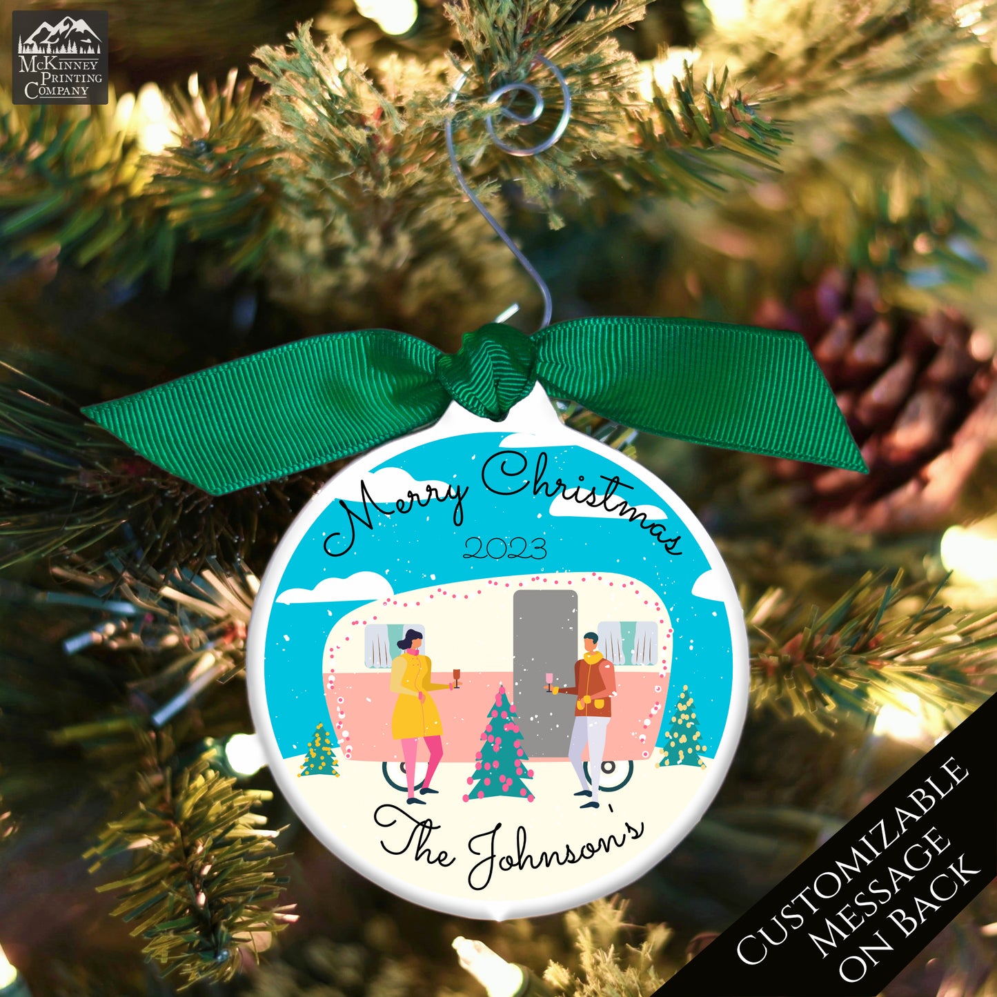 Camper Ornament - Family Christmas Gift, Retro, RV, Camping, Personalized