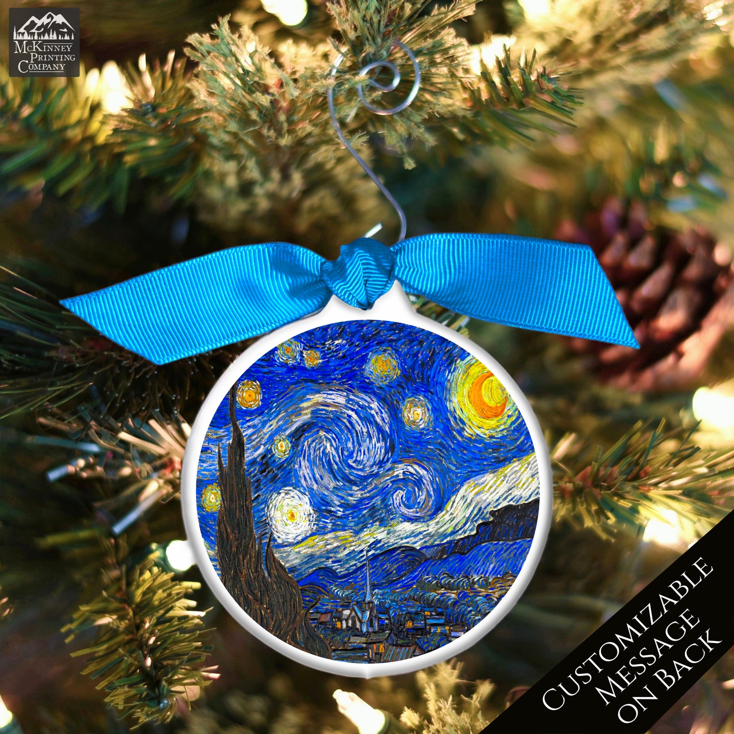 Starry Night - Christmas Ornament, Vincent Van Gogh, Print, Xmas