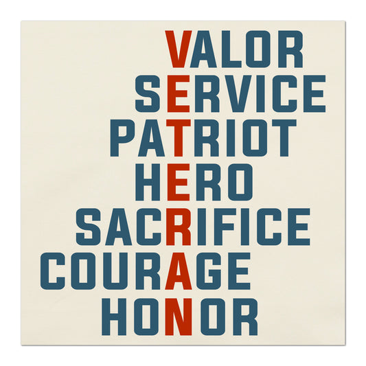 Patriotic Quilt - Veteran, Valor, Service, Patriot, Hero, Sacrifice, Courage, Honor