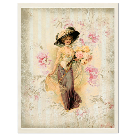 Victorian Woman, Fabric Panel Print