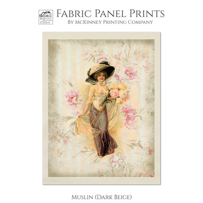 Victorian Woman, Fabric Panel Print - Muslin