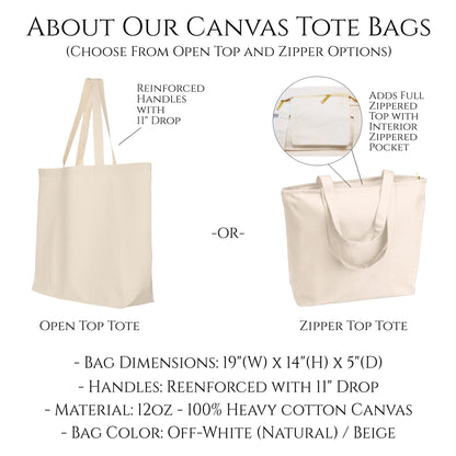 Custom Logo Tote Bags: Natural Canvas Totes (Full Color Print)