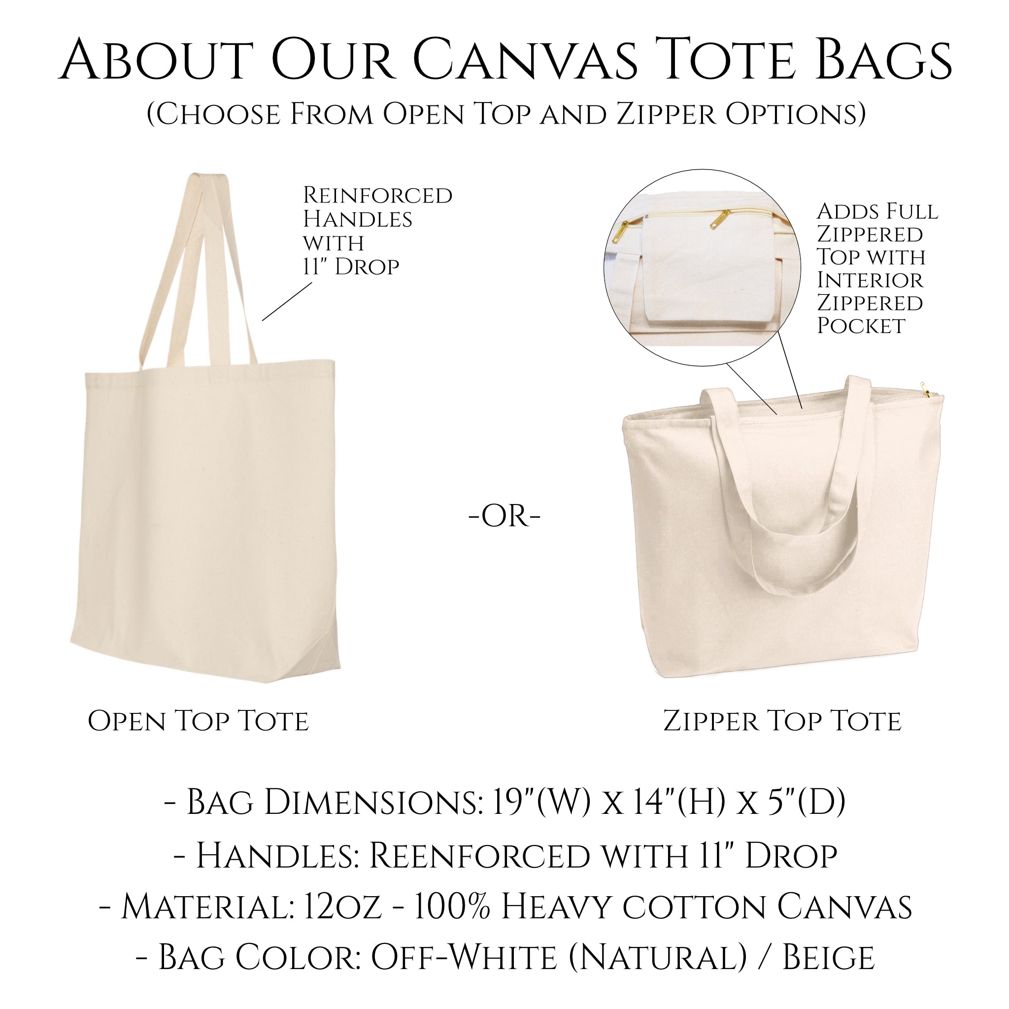 Large fabric tote discount bag