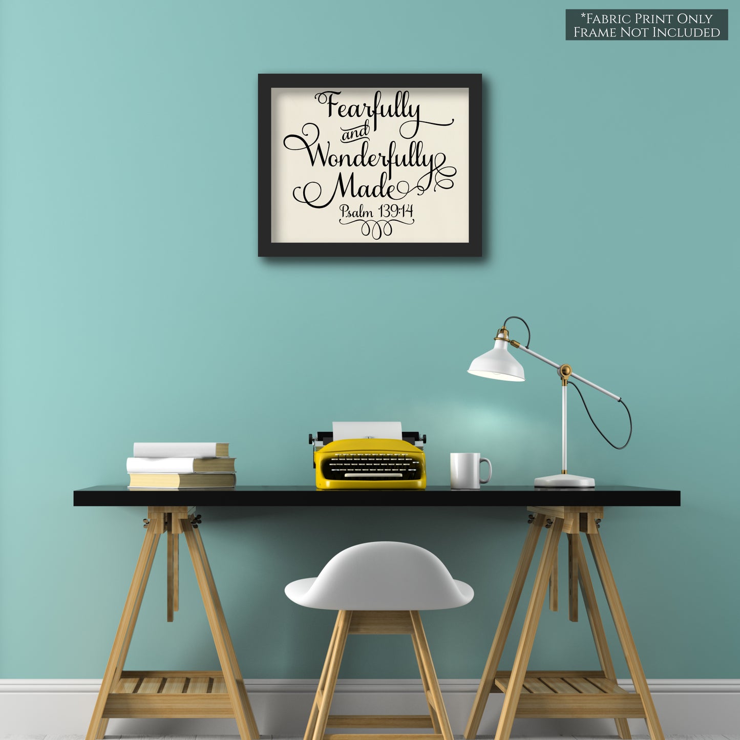 I am fearfully and wonderfully made - Psalm 139:14, Fabric Panel Print, Quilt Block, Scripture Fabric, Girl - Wall Art